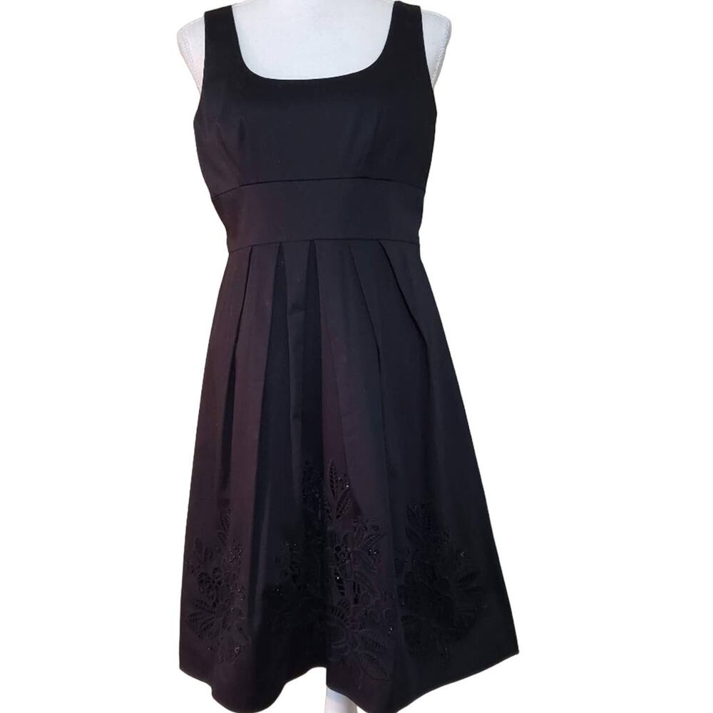 Spense Floral Embroidered High Waist Bow A-Line Tank 95% Cotton Party Dress 4